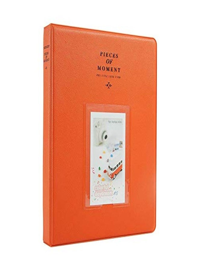 Stela 128 Pockets Mini Photo Album Compatible With Fuji In-stax Mini (Orange)